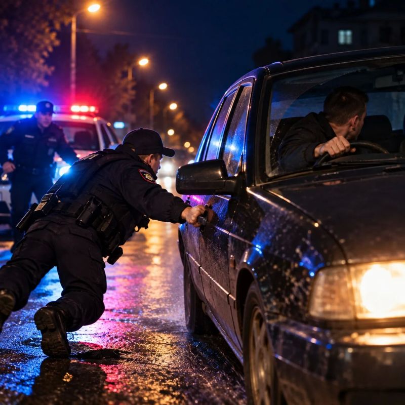 В Антраците водитель сбил полицейского, пытаясь скрыться от погони