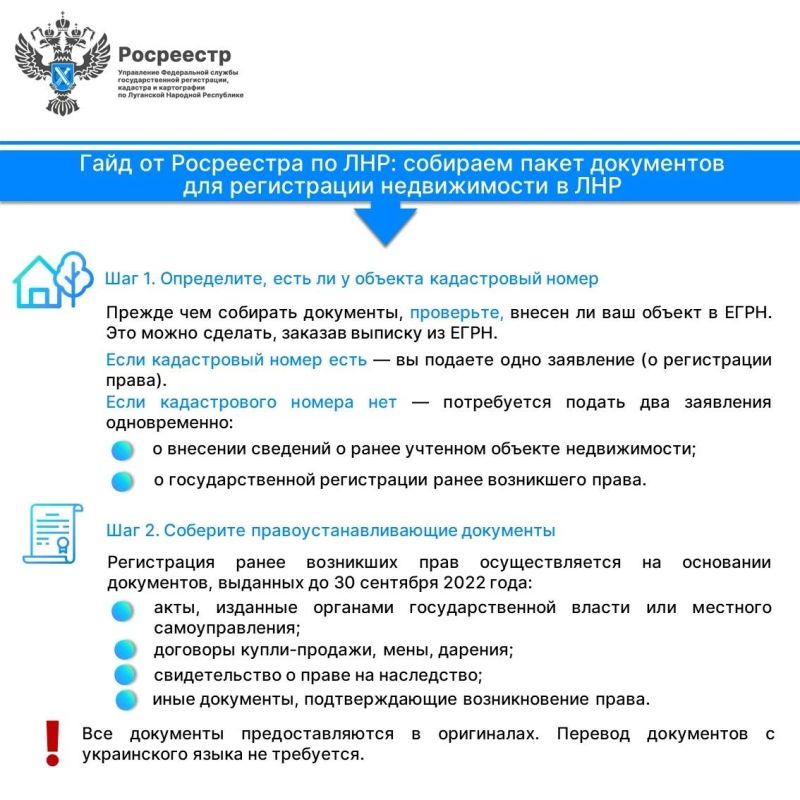 Гайд от Росреестра по ЛНР: собираем пакет документов для регистрации недвижимости в ЛНР