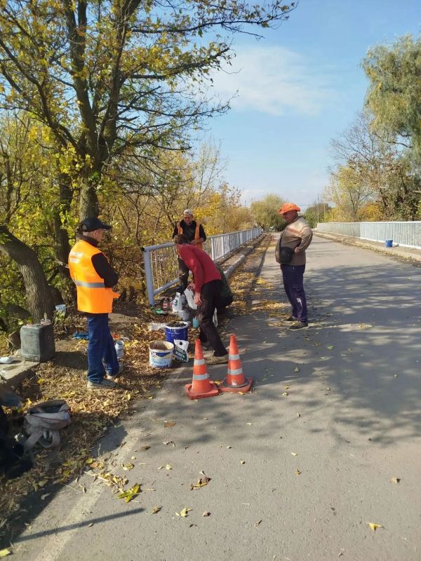 В селе Власовка отремонтировали и покрасили железное ограждение моста через реку Большая Каменка В селе Власовка отремонтировали и покрасили железное ограждение моста через реку Большая Каменка