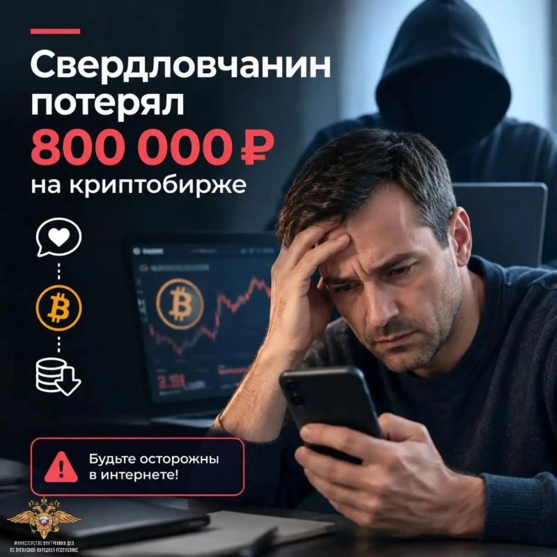 Свердловчанин, желавший заработать на криптобирже, лишился 800 тысяч рублей