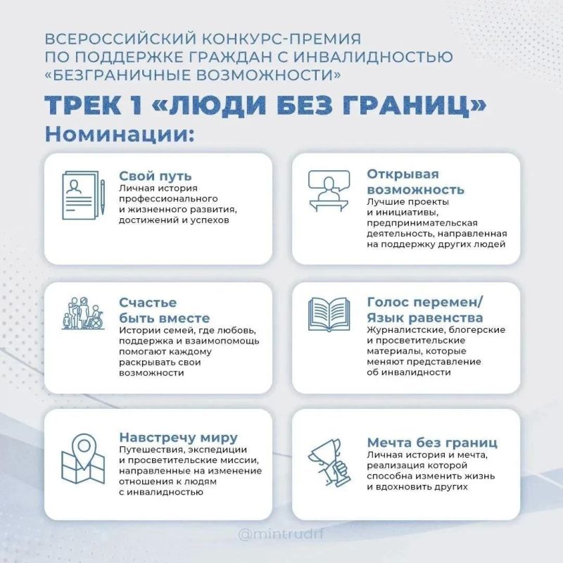 Всероссийский конкурс-премия по поддержке граждан с ограниченными возможностями здоровья «Безграничные возможности» Всероссийский конкурс-премия по поддержке граждан с ограниченными возможностями здоровья «Безграничные возможности»