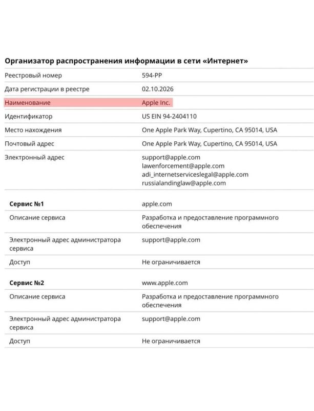Apple и Microsoft могут заблокировать в России — РКН внёс компании в свой реестр